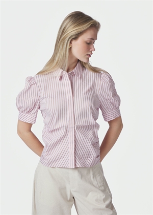 Frannie structure stripe skjorte Light Pink Neo Noir